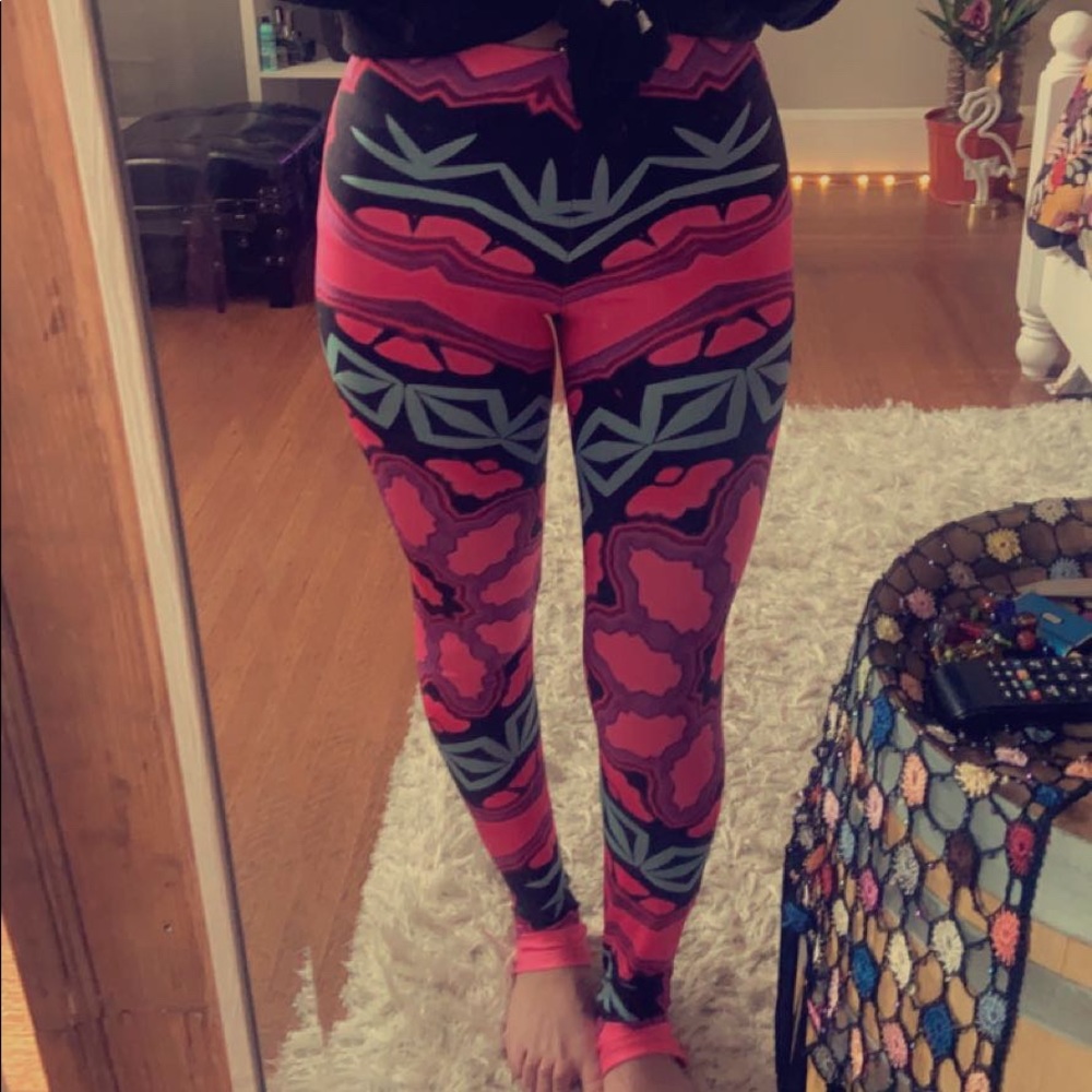 Festival style floral print leggings size xs/s